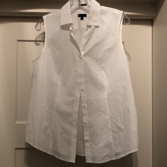 Talbots Tops - White sleeveless button down.
